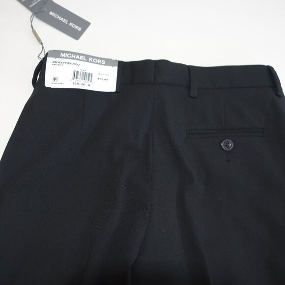 Michael Kors Boy's Dress Suit Pants Size 12 Regular NWT Black Flat Front Slacks - Picture 6 of 7